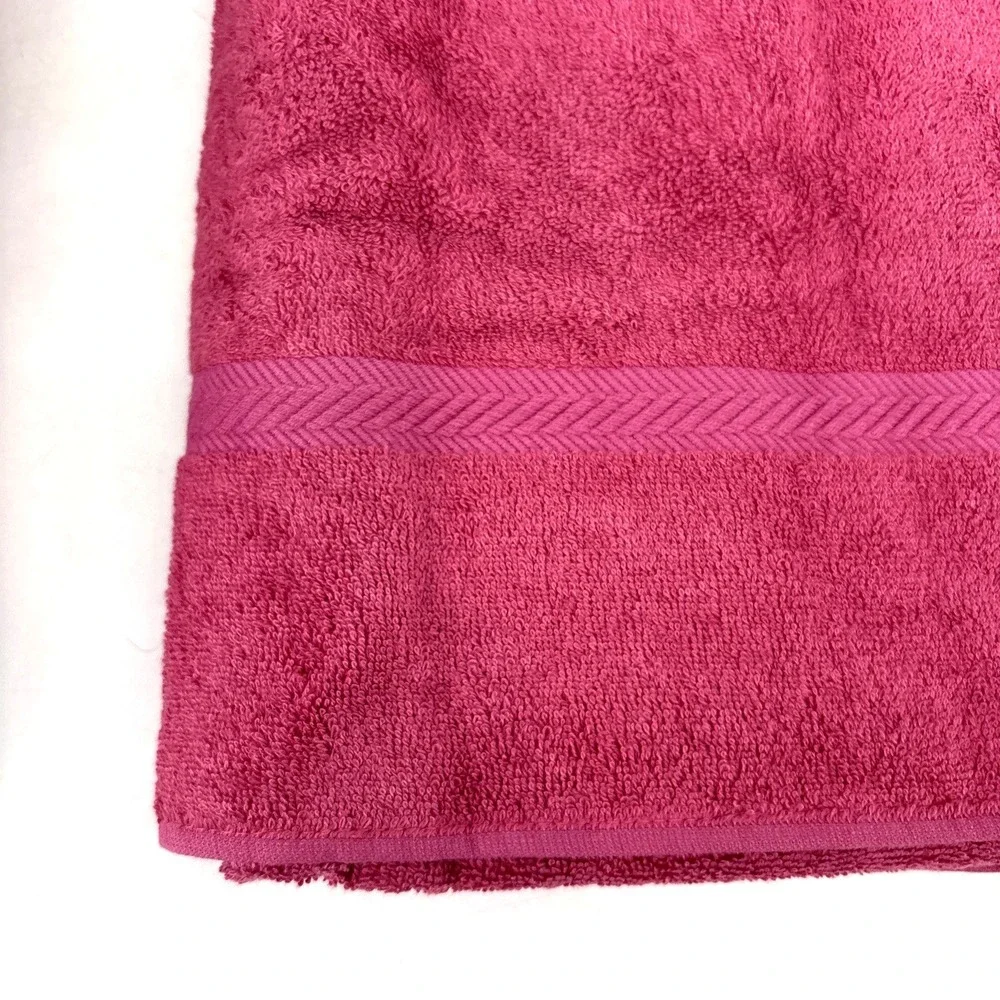 Vintage Sears Drylon Bath Towels & 4 Washcloth Set Raspberry Pink MCM Vibrant